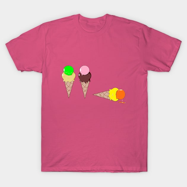 Three Ice Cream Cones T-Shirt by YudyisJudy